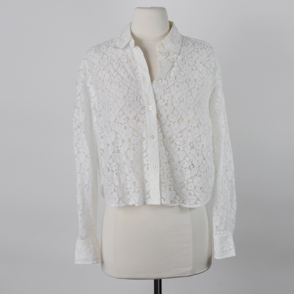 NEW Gap Cropped White Lace Shirt XS - Picture 5 of 11
